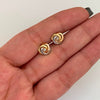 Topos Nudo Circon Tres oros 18k 0,95 Gr / 8,5 mm
