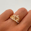 Anillo 15 Casting Blanco Oro amarillo 18k / Talla 7 / 2,65 Gr