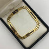 Pulso It Cubana placa circones negros Oro amarillo 18k +4 / 19,35 Gr / 6,2 mm / 21,5 Cm