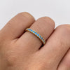 Anillo churumbela azul cielo Oro amarillo 18k / Talla 7 1/4 / 2,10 Gr / 1,85 mm