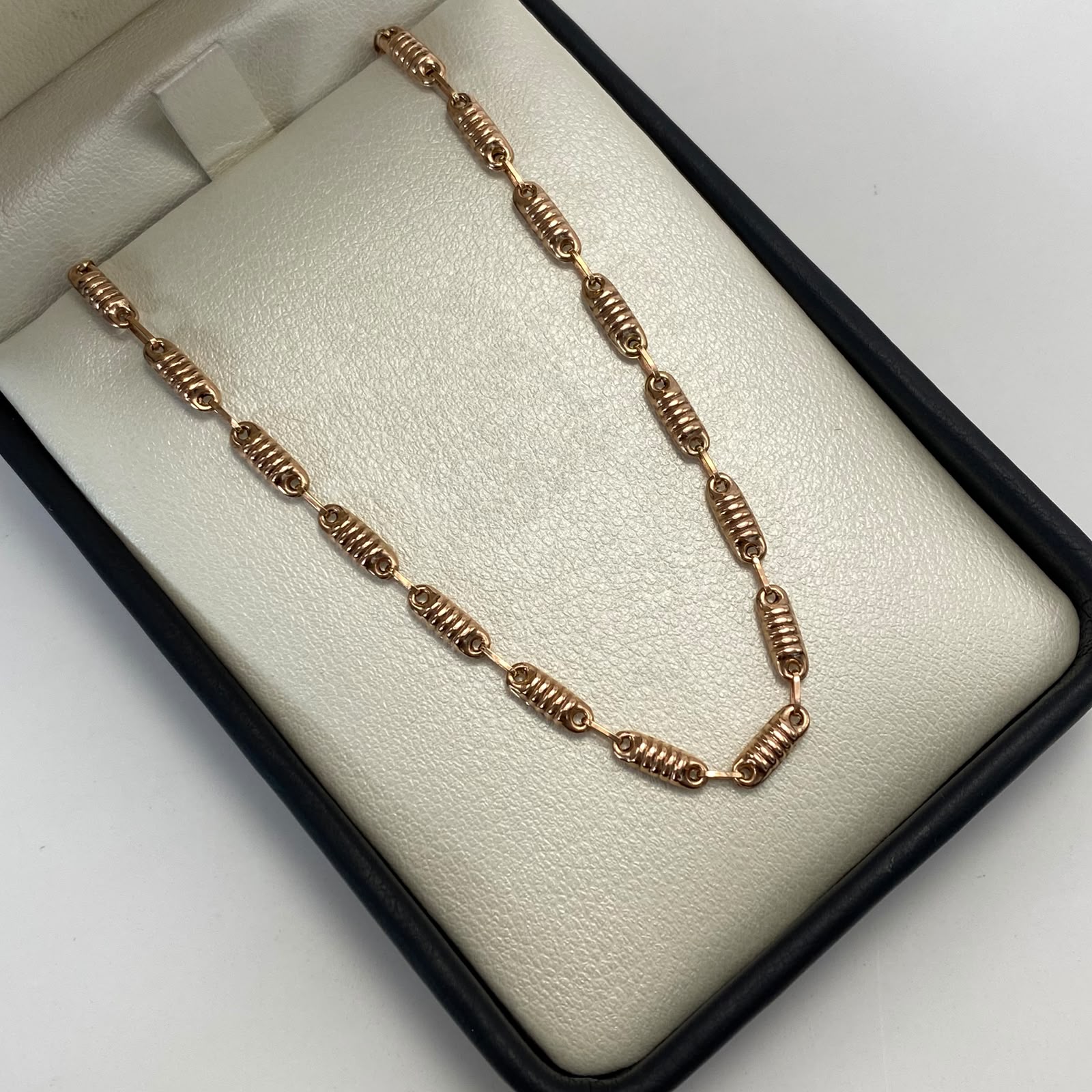 Cadena Rustica Barriles Oro rosa 6,55 Gr / 3,0 mm / 60 Cm Broche 0,40