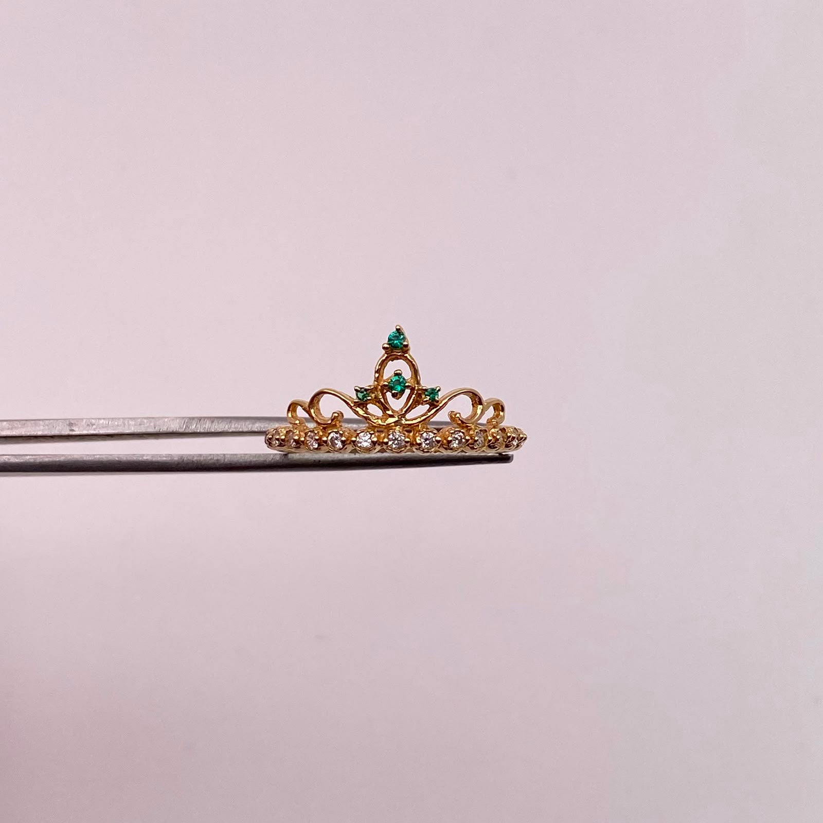 Anillo 15 Tiara Casting verde Oro amarillo 18k / Talla 7 / 1,65 Gr
