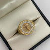 Anillo cruz cristo circones blancos Tres oros 18k / Talla 12 / 14,10 Gr / 4,93 mm