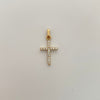 Dije Cruz casting blanco Oro amarillo 18k 1,2 Gr / 12,3 mm / 2,5 Cm