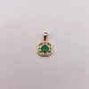 Dije Esmeralda Oro amarillo 18k 0,95 Gr / 8,5 mm / 1,3 Cm