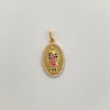 Dije virgen de guadalupe con circones multicolor  Oro amarillo 18k 1,95 Gr / 12,9 mm / 2,7 Cm