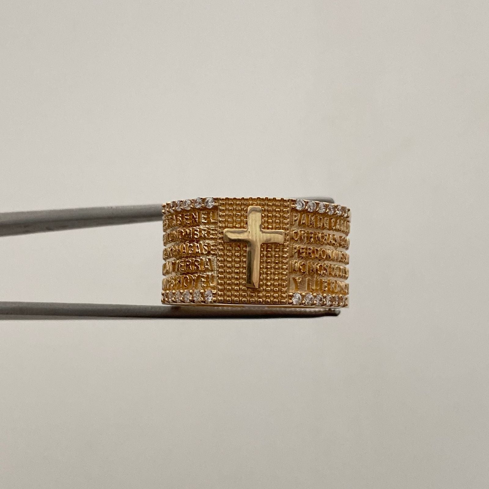 Anillo Padre nuestro Casting Oro amarillo 18k / Talla 10 / 10,0 Gr / 11,7 mm