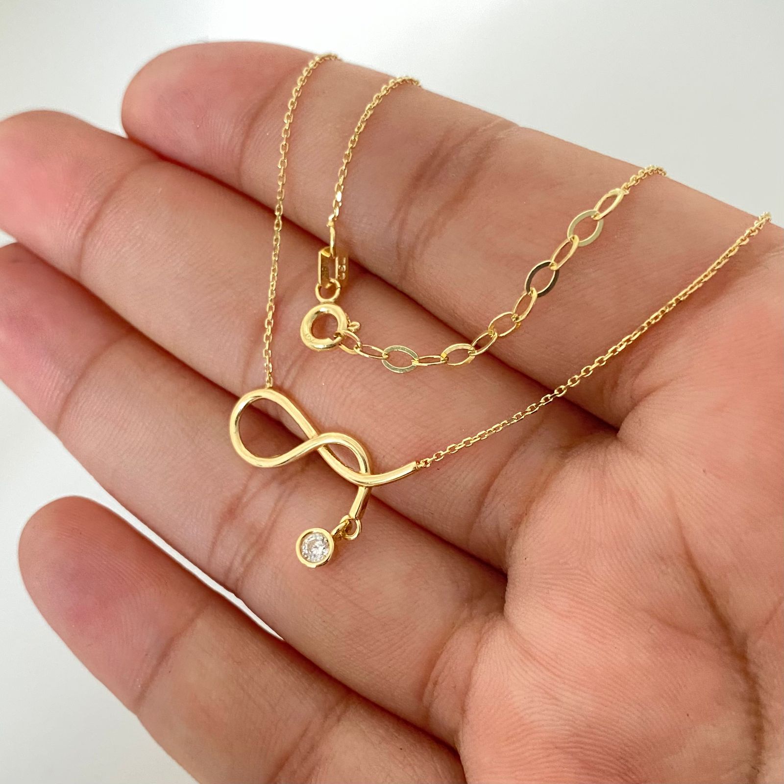 Cadena It aro seguido dije infinito Oro amarillo 18k +4 / 2,25 Gr / 1,0 mm / 45 Cm