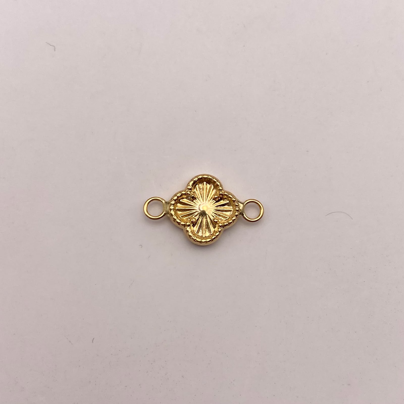 Herraje trebol diamantado Oro amarillo 18k 0,4 Gr / 1,3 Cm