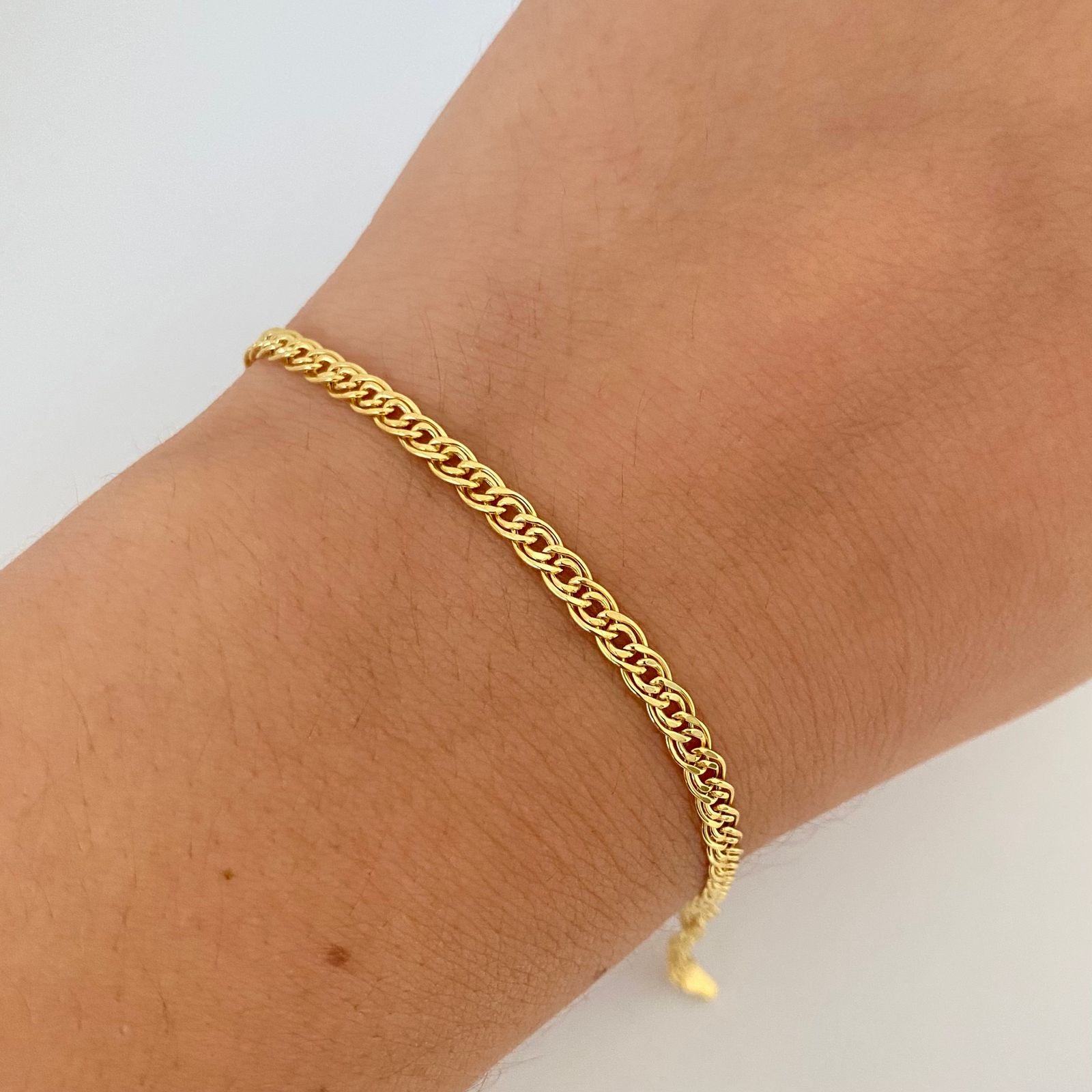 Pulso It doble aro Oro amarillo 18k +1 / 2,1 Gr / 3,25 mm / 19,5 Cm