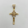 Dije cruz cristo herradura circones blancos Tres oros 18k 4,35 Gr / 20,52 mm / 5 Cm