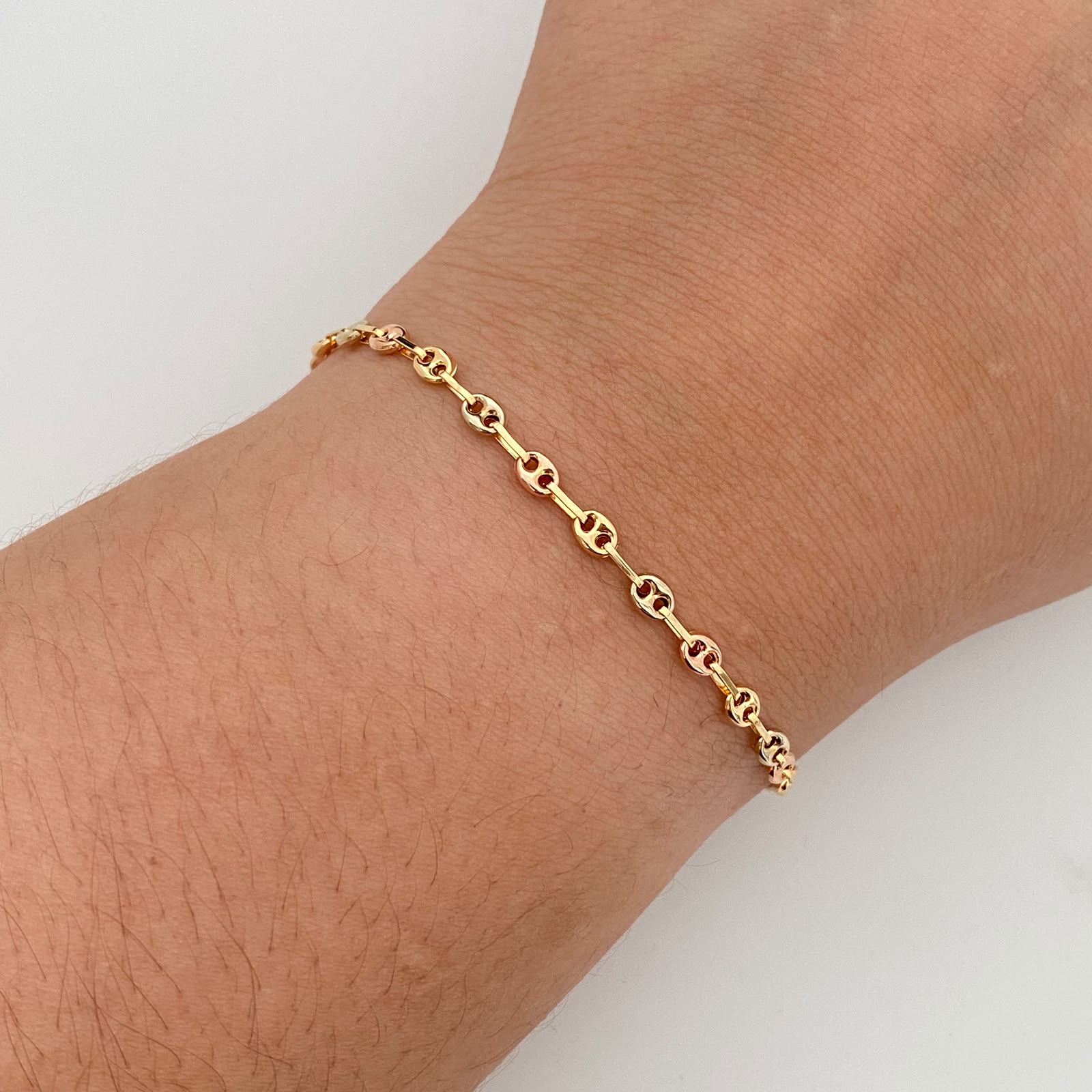 Pulso Baby Gc  Tres oros 18k 2,20 Gr / 3,1 mm / 19,5 Cm Broche 0,30