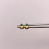 Topos Corazon circon verde Oro amarillo 18k 0,6 Gr / 3,5 mm