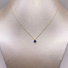 Cadena It Minirollon+dije punto de luz azul rey+topos Oro amarillo 18k +4 / 2,84 Gr / 0,6 mm / 45 Cm