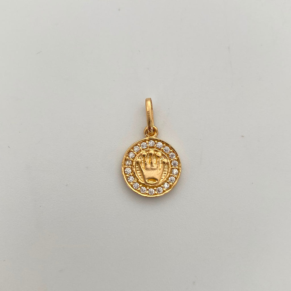 Dije Corona Rx Oro amarillo 18k 1,45 Gr / 11,2 mm / 1,9 Cm