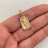 Dije Rectangular Casting negro y blanco Jesus Oro amarillo 18k 3,25 Gr / 11,6 mm / 2,5 Cm