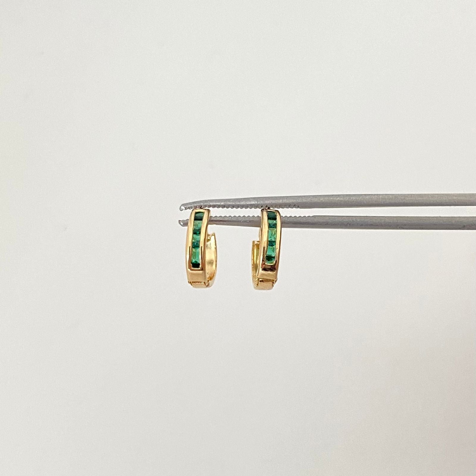 Candonga casting verde Oro amarillo 18k 0,8 Gr / 1,0 Cm