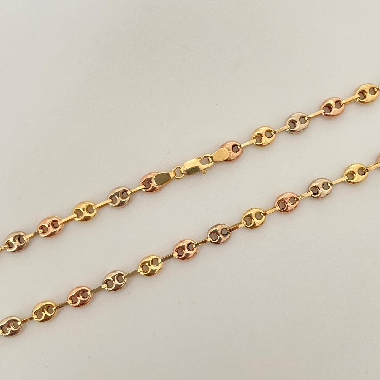 Cadena gc Tres oros 18k 7,30 Gr / 4,1 mm / 60 Cm Broche 0,30