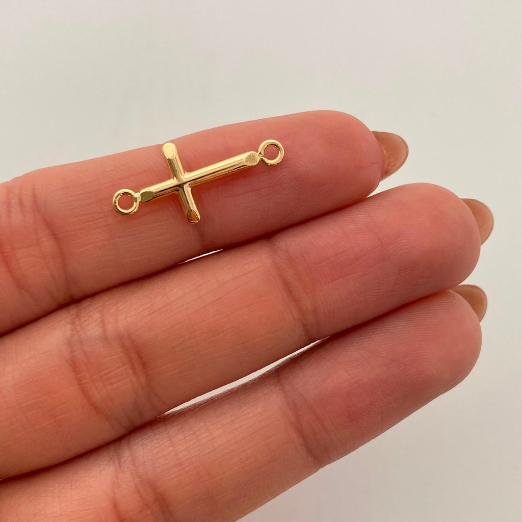 Herraje Cruz Tubular Oro amarillo 18k 0,4 Gr / 2,2 Cm