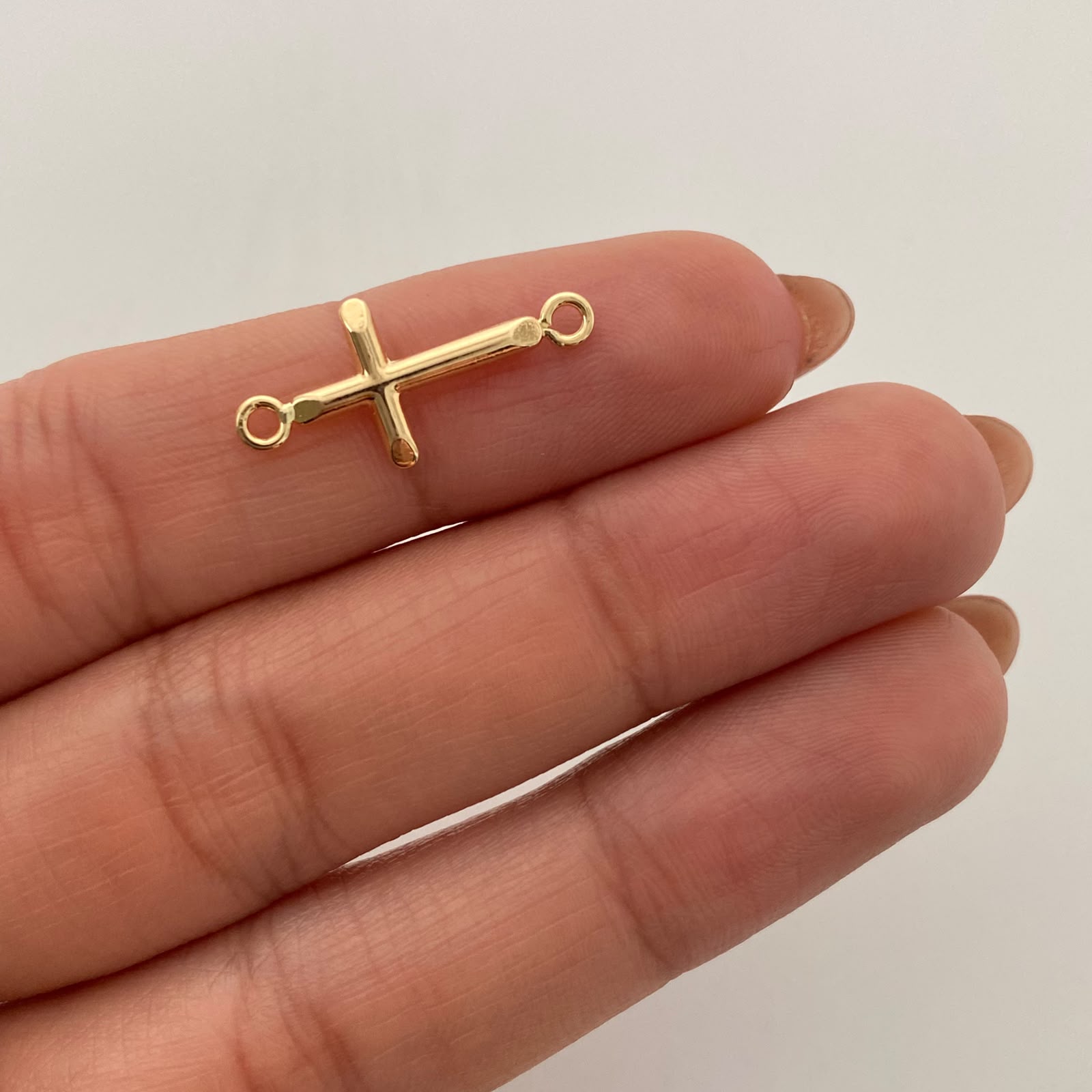Herraje Cruz Tubular Oro amarillo 18k 0,4 Gr / 2,2 Cm