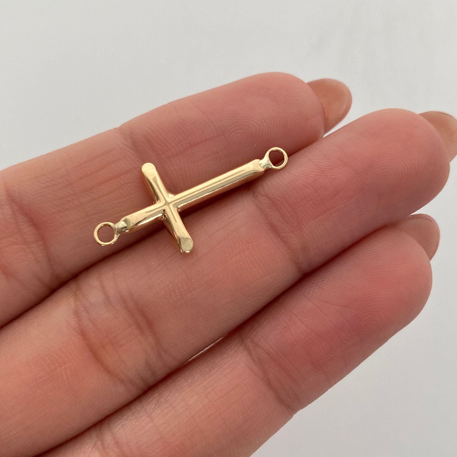 Herraje Cruz Tubular Oro amarillo 18k 0,55 Gr / 13,1 Cm