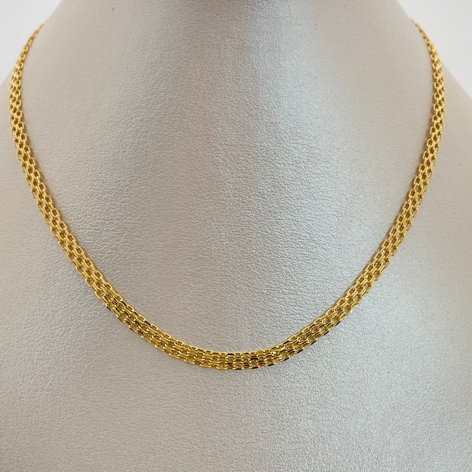 Cadena It China Doble Carril  Oro amarillo 18k +1 / 4,65 Gr / 3,1 mm / 50 Cm