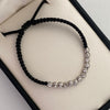 Pulsera tejida Bolas diamantadas 4mm Oro blanco 18k 1,2 Gr