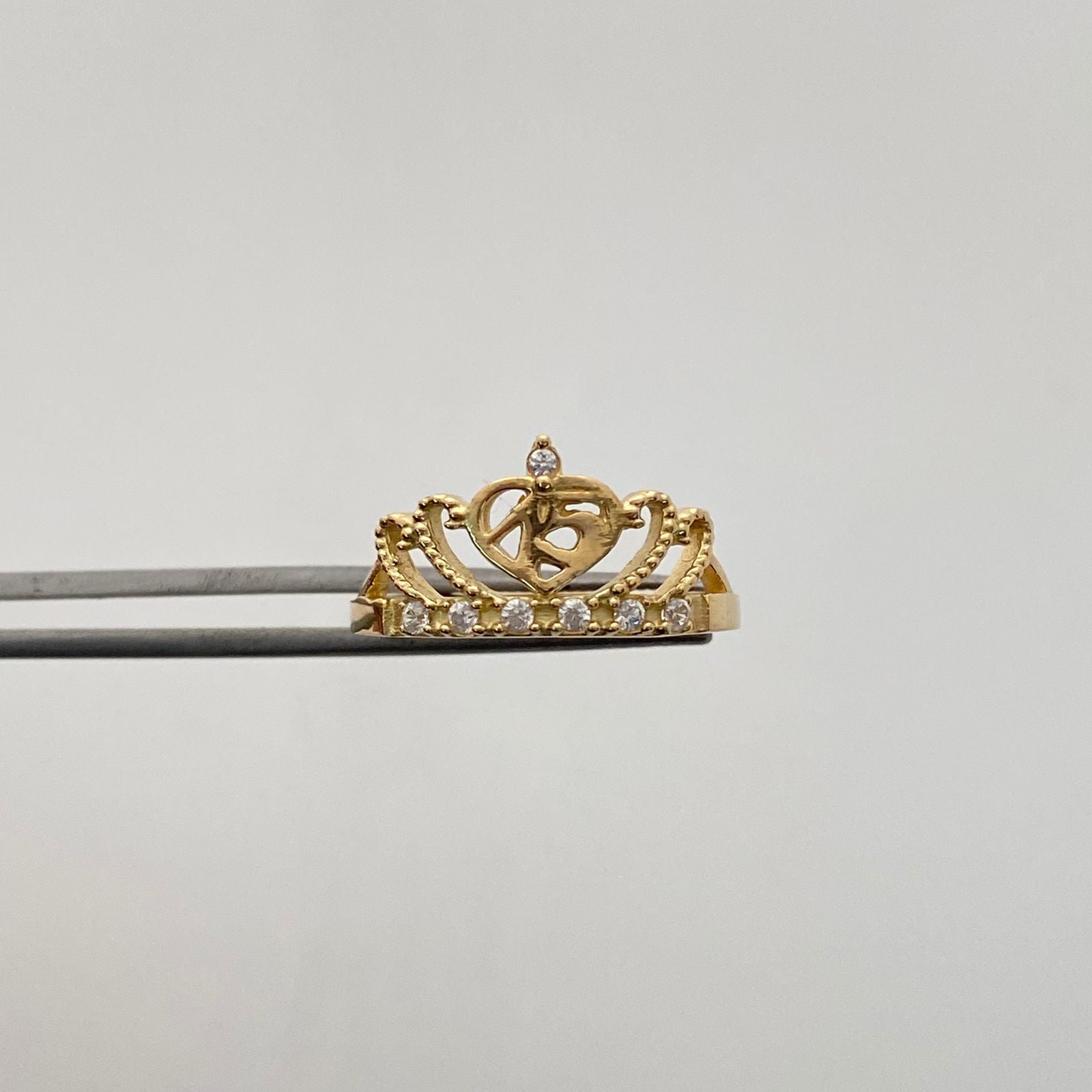 Anillo 15 Casting Blanco Oro amarillo 18k / Talla 6 / 2,25 Gr