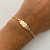 Pulso bebé aro seguido placa nube Oro amarillo 18k 1,55 Gr / 7,8 mm / 15 Cm Broche 0,15