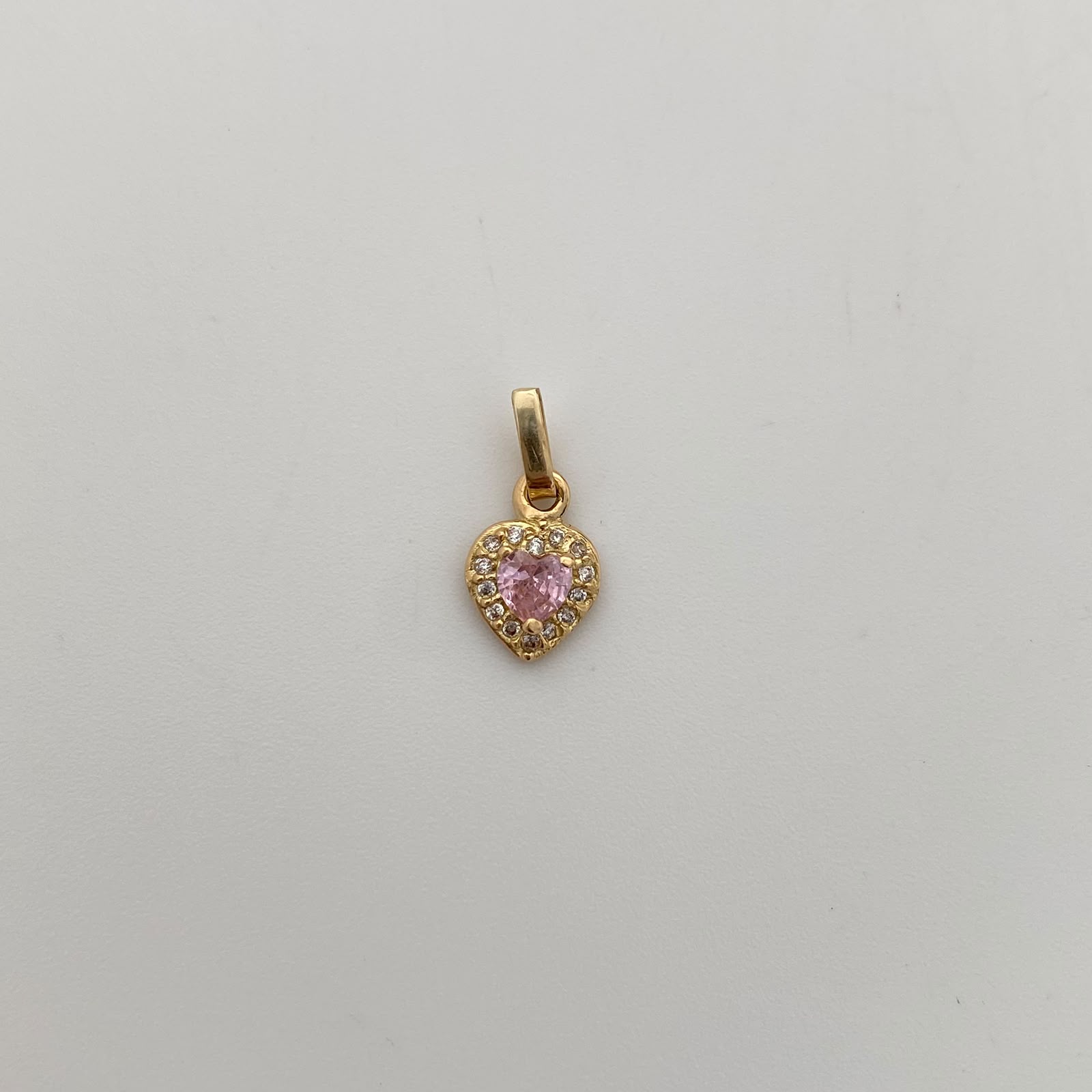 Dije Corazon Casting Rosa Oro amarillo 18k 0,8 Gr / 7,6 mm / 1,5 Cm