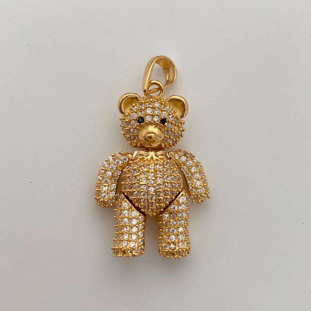 Dije Oso Articulado Casting Blanco Oro amarillo 18k 6,7 Gr / 18,5 mm / 3,3 Cm