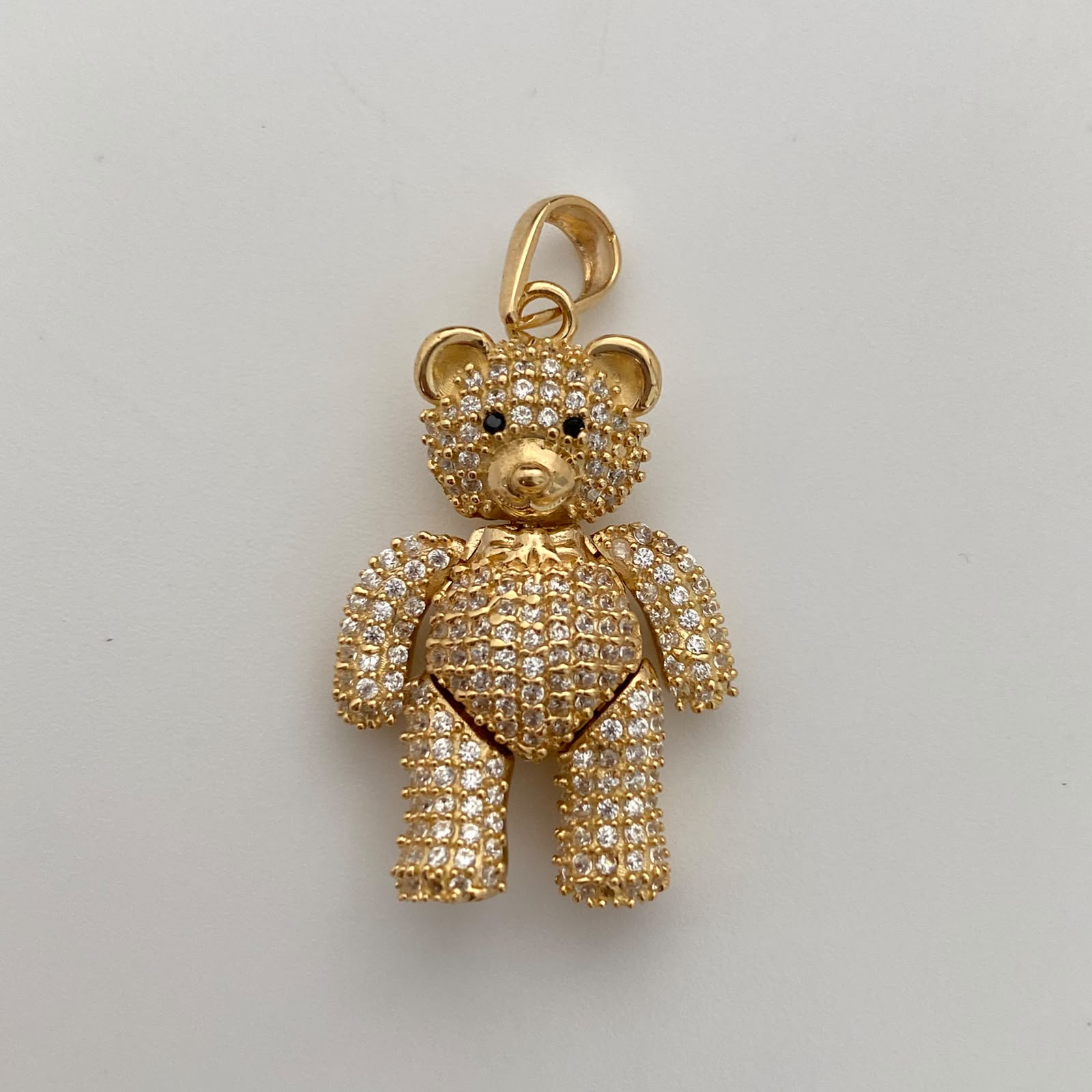 Dije Oso Articulado Casting Blanco Oro amarillo 18k 6,55 Gr / 18,5 mm / 3,3 Cm