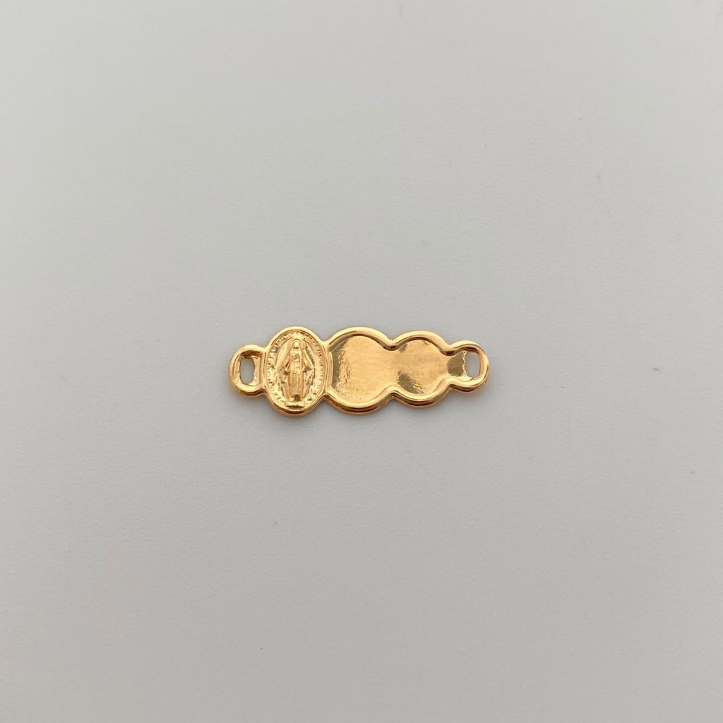 Herraje Placa Nube Virgen Milagrosa Oro amarillo 18k 0,45 Gr / 2,2 Cm