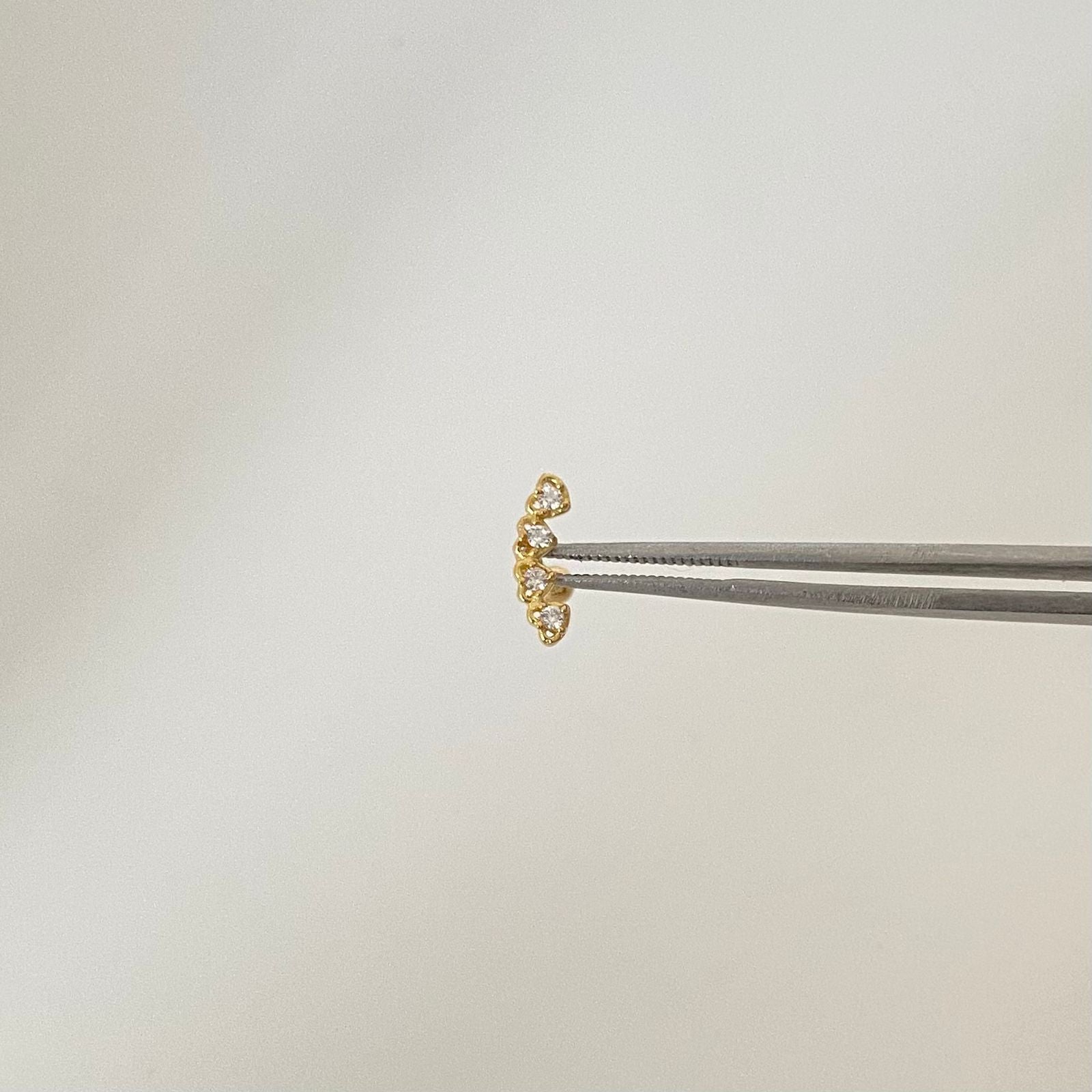 Piercing fila corazones casting (joya ) Oro amarillo 18k 0,7 Gr