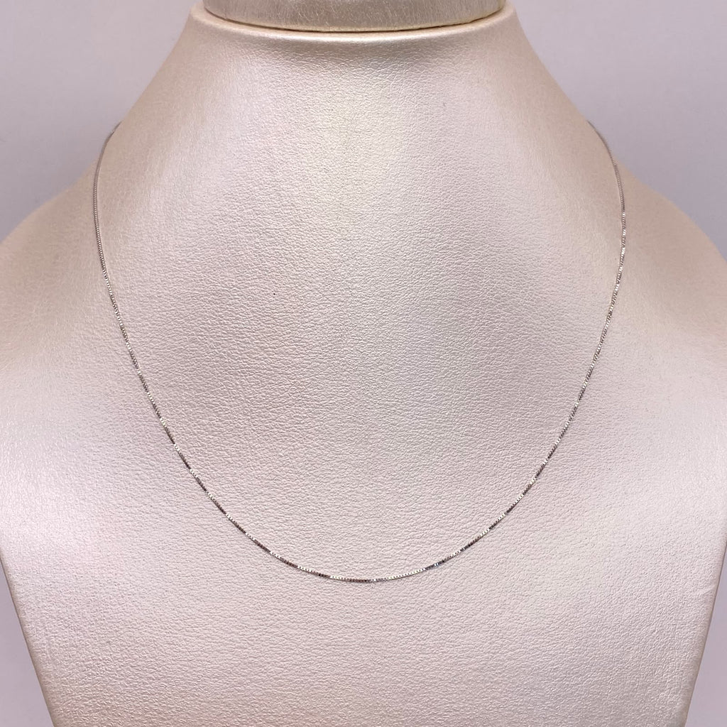 Cadena It Veneciana Oro blanco 18k +2 / 1,15 Gr / 0,5 mm / 50 Cm