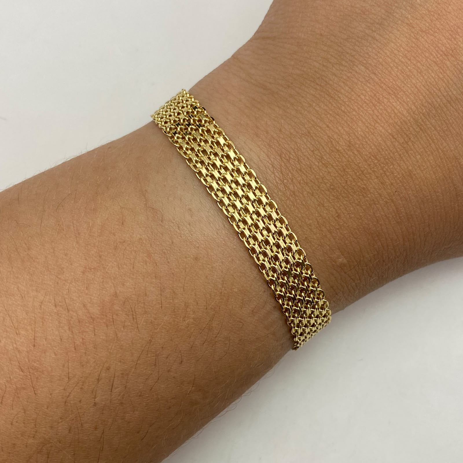 Pulso It Chino 2 carriles Oro amarillo 18k +1 / 14,2 Gr / 9,3 mm / 21,2 Cm