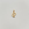 Dije letra P con circones blancos  Oro amarillo 18k 0,85 Gr / 8,7 mm / 1,7 Cm