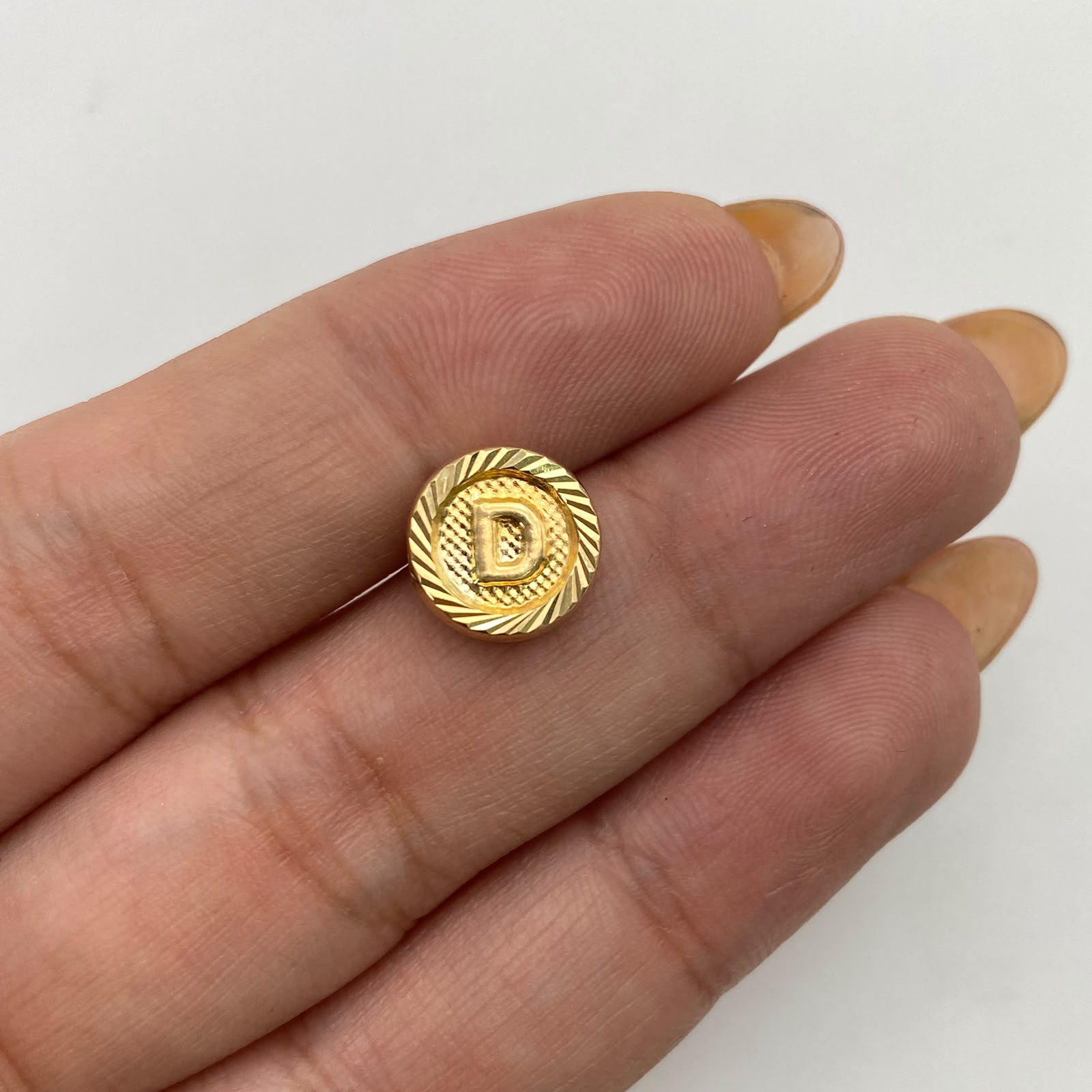 Herraje tambor letra d Oro amarillo 0,55 Gr / 1 Cm