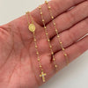 Rosario Bola Lisa Virgen Milagrosa Oro amarillo 18k 4,35 Gr / 2 mm / 55 Cm Broche 0,30