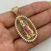 Dije virgen guadalupe circones multicolor Oro amarillo 18k 7,95 Gr / 20,75 mm / 4,5 Cm