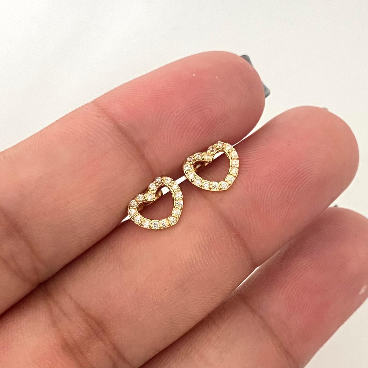 Topos silueta corazon casting blanco Oro amarillo 18k 0,95 Gr / 8,0 mm