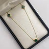 Cadena It Trebol verde Oro amarillo 18k 3,31 Gr / 0,6 mm / 45 Cm