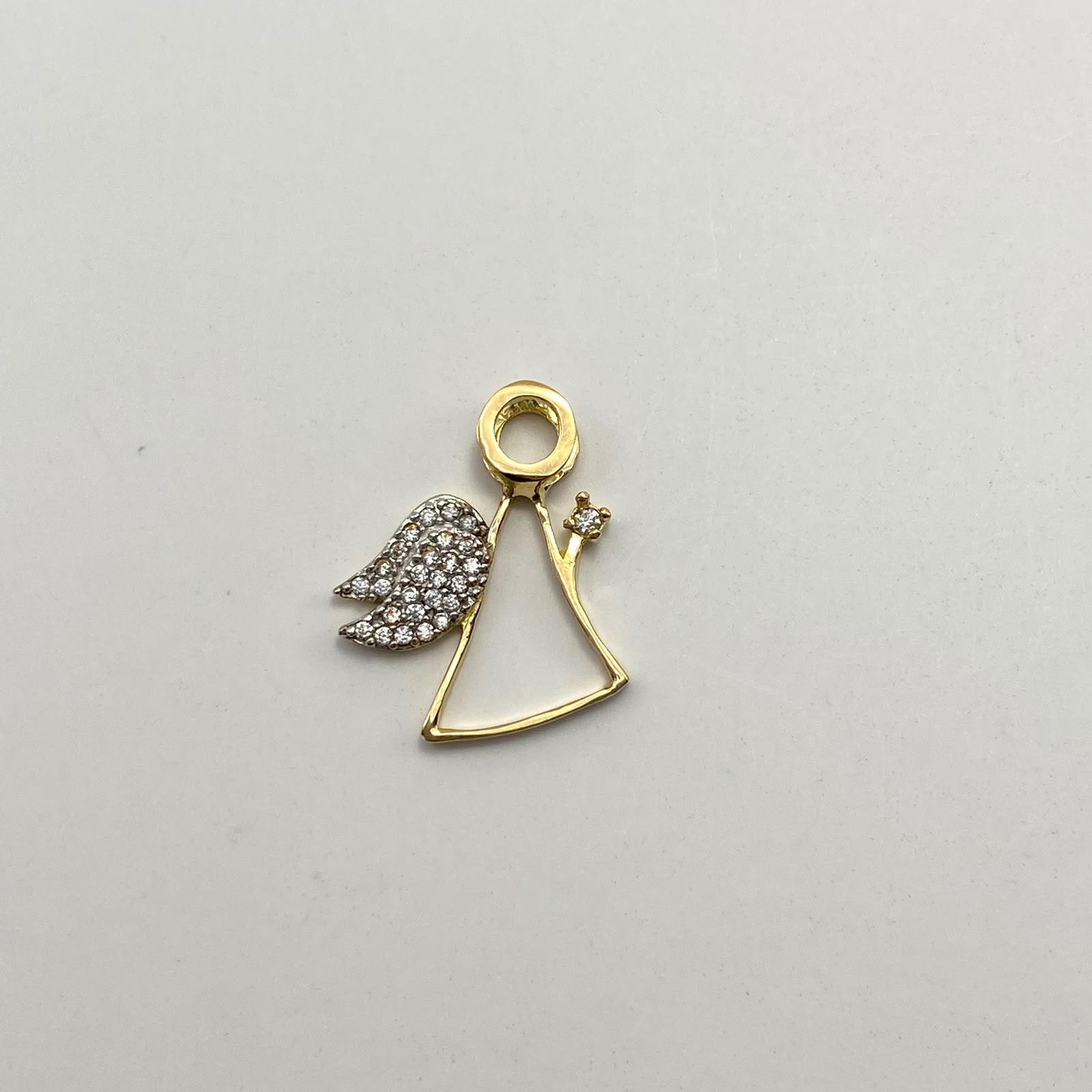 Herraje Angel silueta Oro amarillo y Oro blanco 18k 1,2 Gr / 1,6 Cm