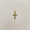 Dije Cruz casting Verde Oro amarillo 18k 0,65 Gr / 9,7 mm / 2 Cm