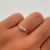 Anillo Solitario Lila Oro amarillo 18k / Talla 7 / 1,35 Gr / 1,3 mm