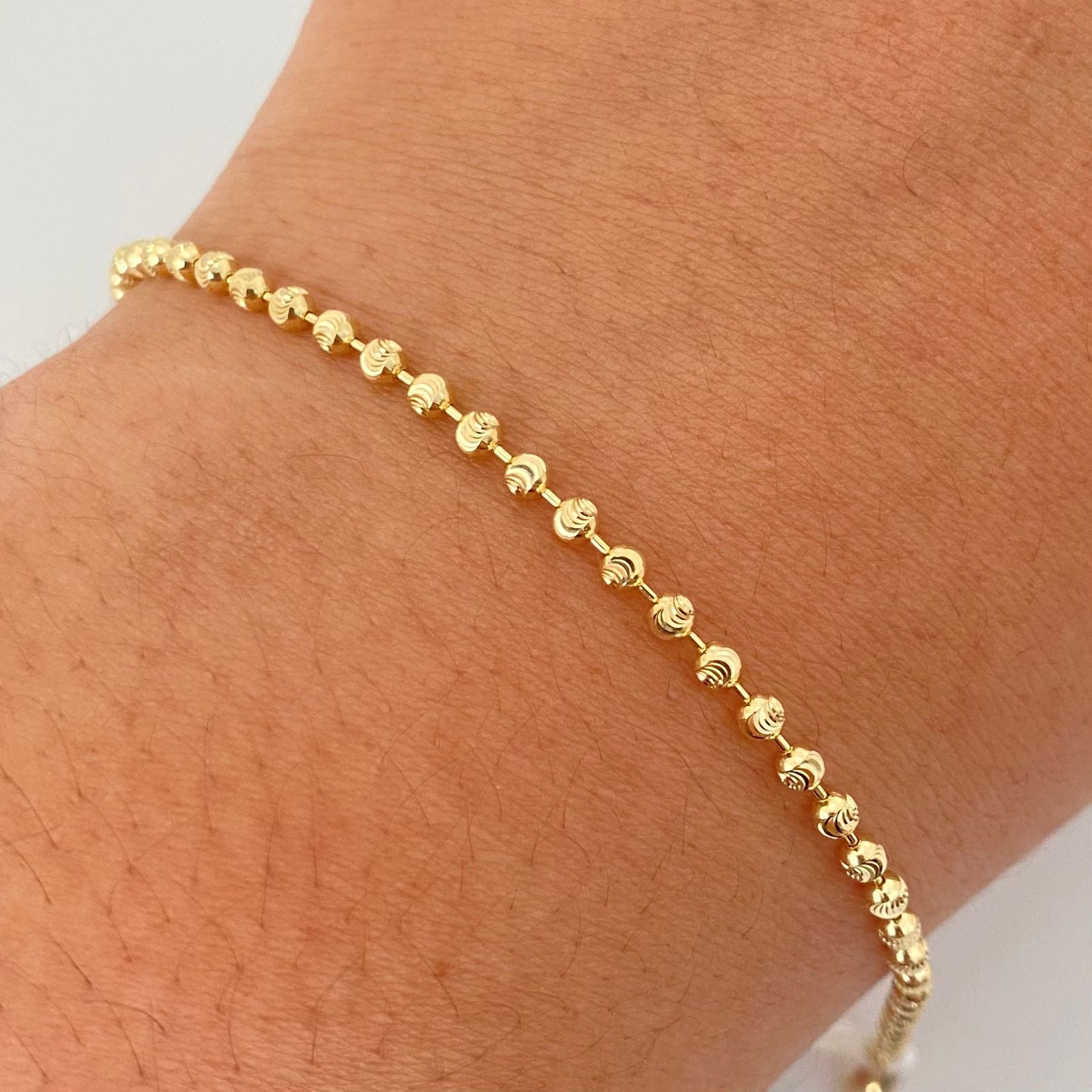 Pulso militar diamantado Oro amarillo 18k 4,15 Gr / 2,5 mm / 20,5 Cm Broche 0,40