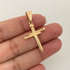 Dije cruz clavos lisos Oro amarillo 18k 4,2 Gr / 5 Cm