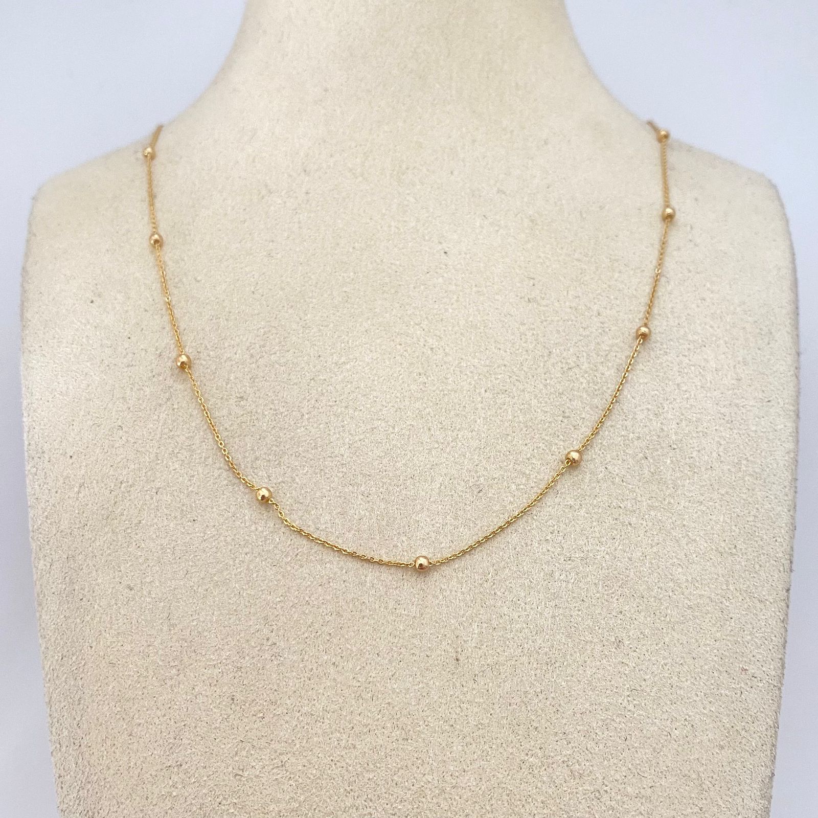 Cadena It aro seguido balines lisos Oro amarillo 18k +1 / 1,5 Gr / 2,0 mm / 40 Cm