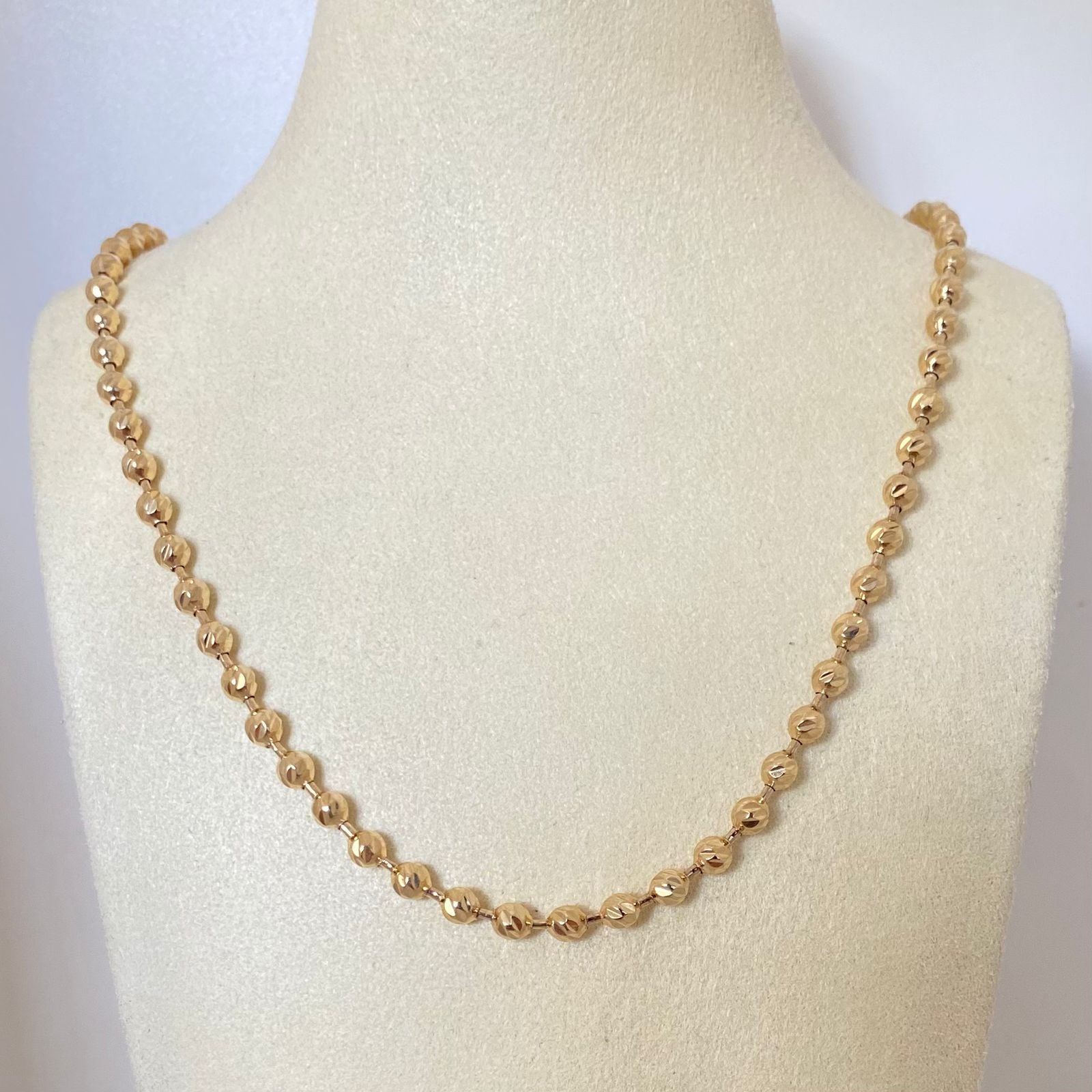 Cadena militar balin diamantado Oro amarillo 18k +1 / 23,55 Gr / 4,0 mm / 64 Cm Broche 0,60