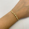 Pulsera tejida Bola 3mm hilo beige Oro amarillo 18k 0,2 Gr